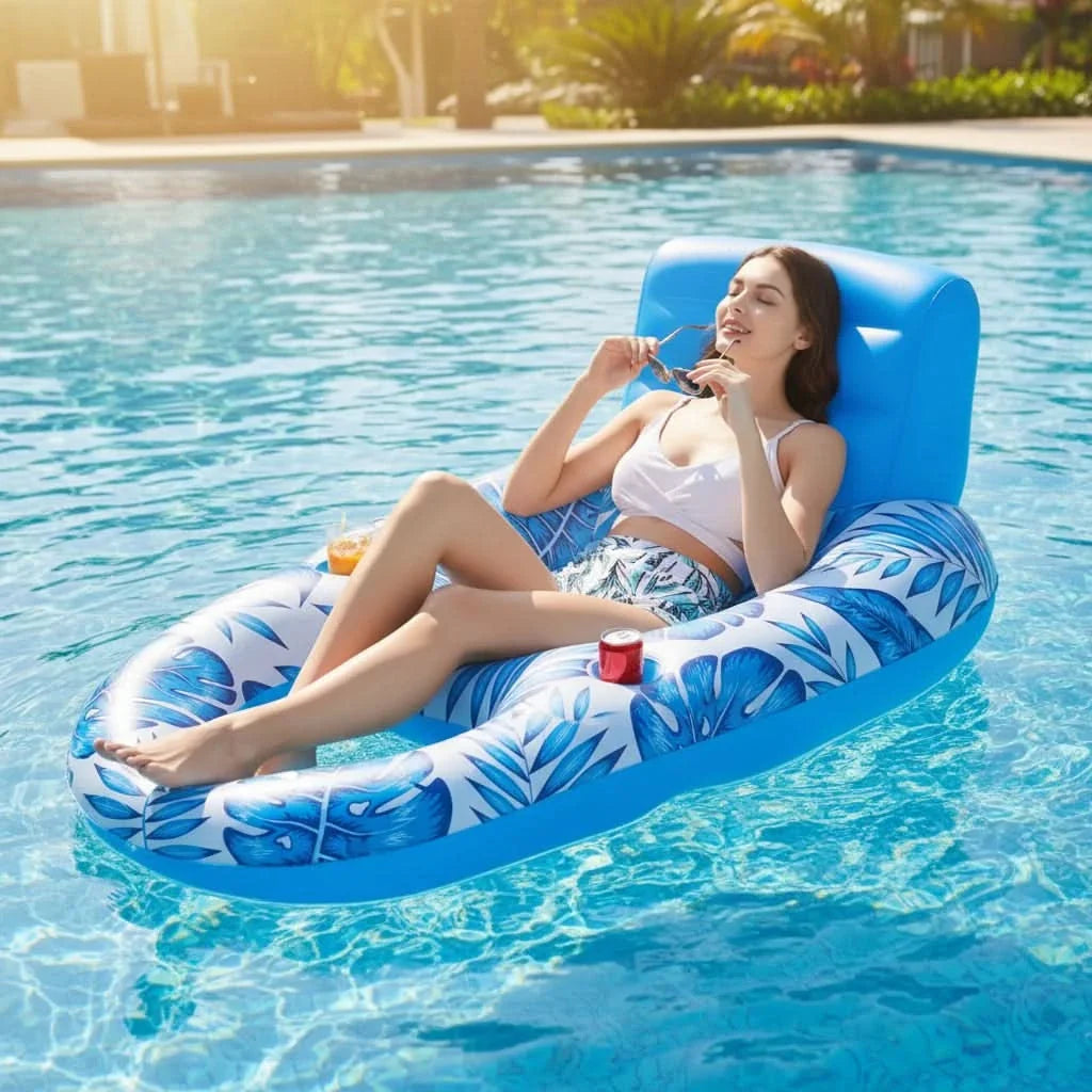 Pool Lounger Inflatable PVC Spacious & Comfortable