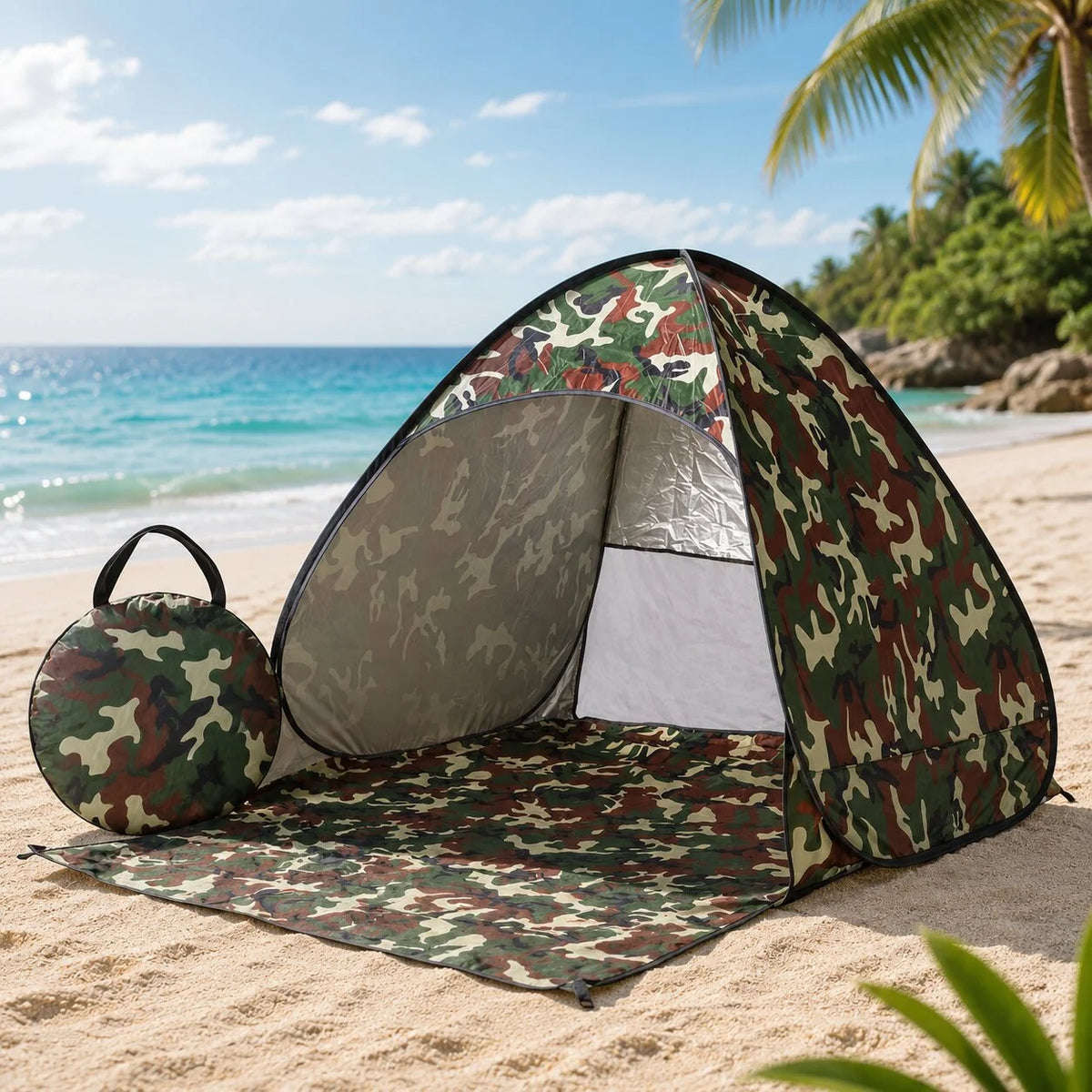 Pop-Up Beach Tent UV Blocking Mesh Ventilation