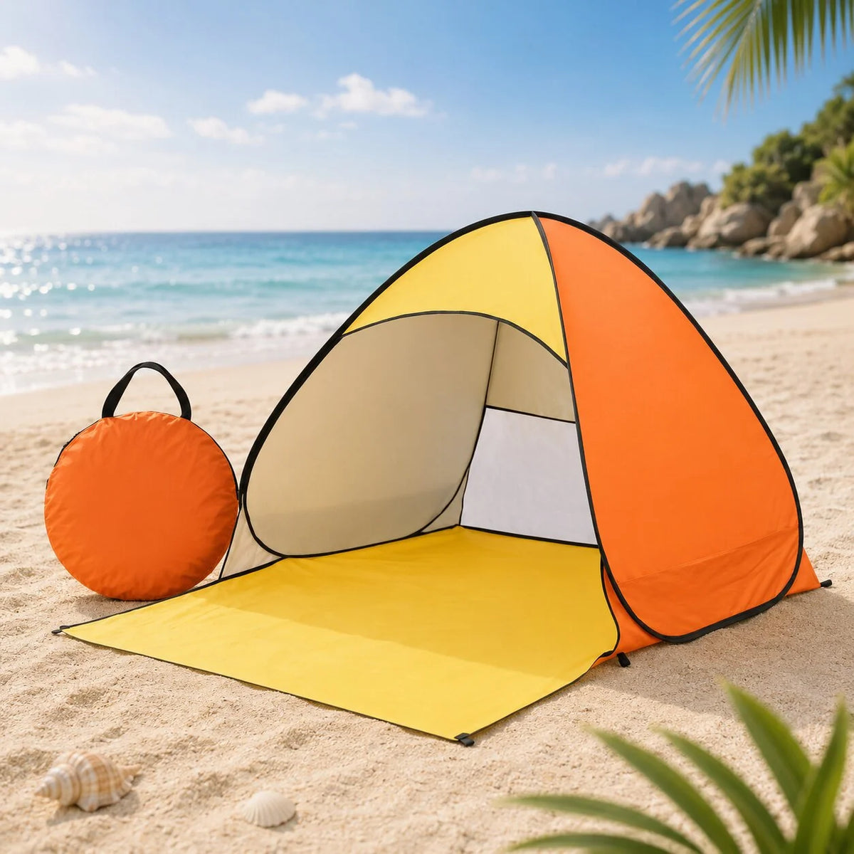 Pop-Up Beach Tent UV Blocking Mesh Ventilation