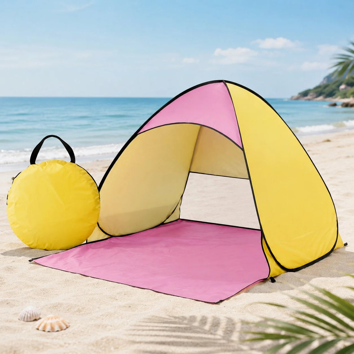 Pop-Up Beach Tent UV Blocking Mesh Ventilation