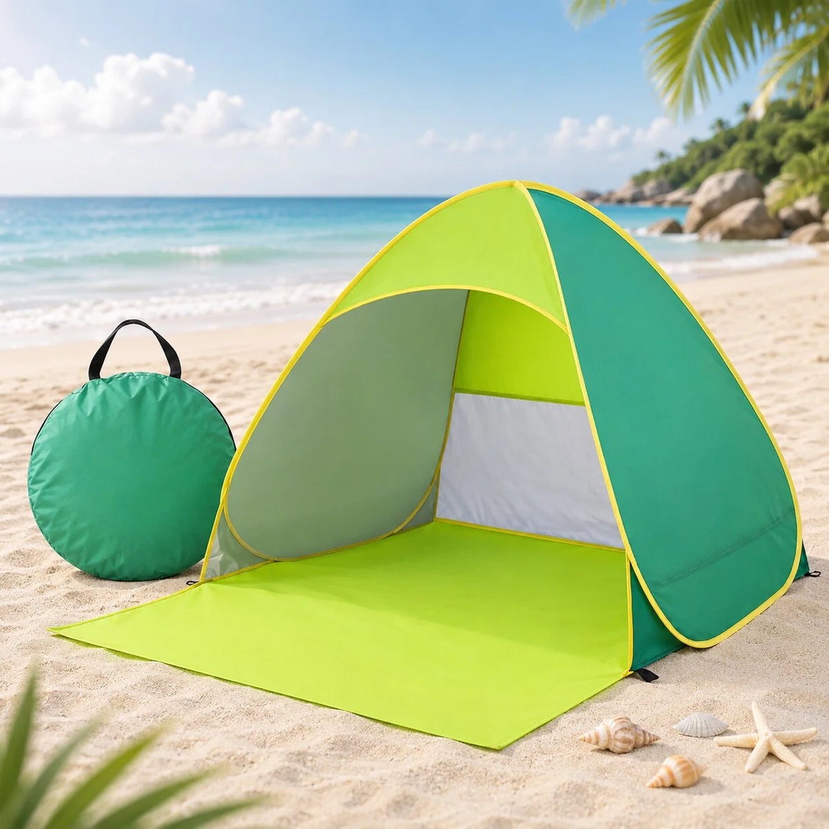 Pop-Up Beach Tent UV Blocking Mesh Ventilation
