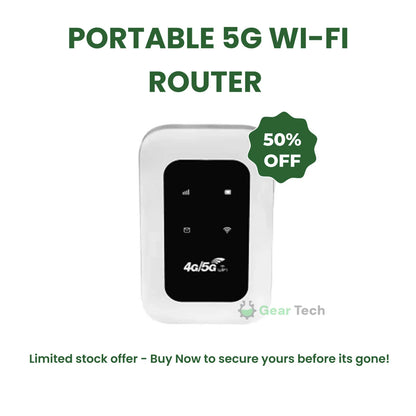 Portable 5G Wi-Fi Router for Fast, Secure Connections at Home and On the Go