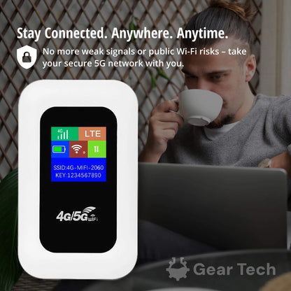Portable 5G Wi-Fi Router for Fast, Secure Connections at Home and On the Go