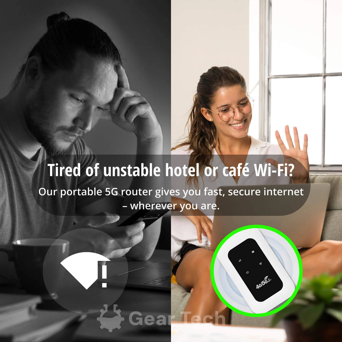 Portable 5G Wi-Fi Router for Fast, Secure Connections at Home and On the Go