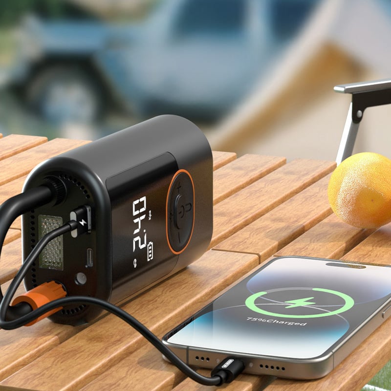 Portable Air Compressor Rechargeable Digital LCD Auto Shut-Off