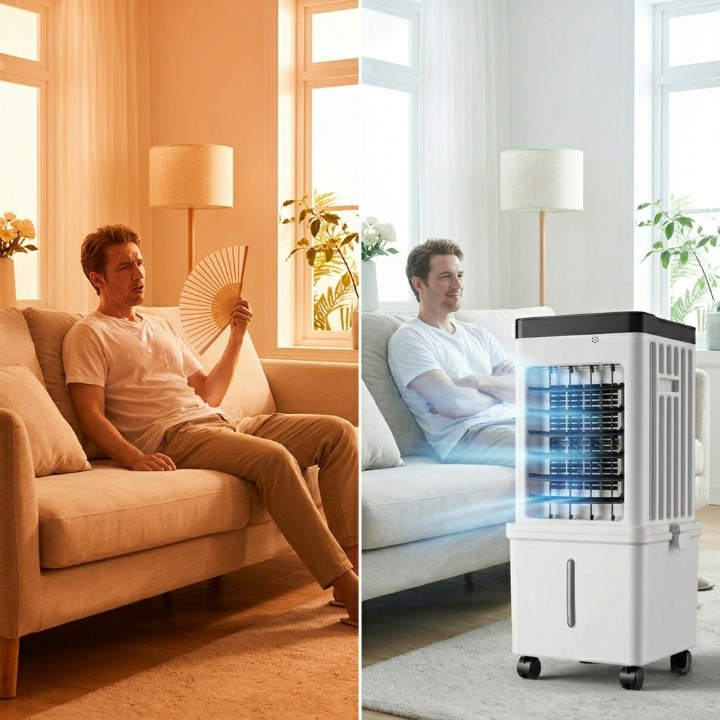 Portable Air Cooler 3-In-1 Cooling Humidifying Purifier