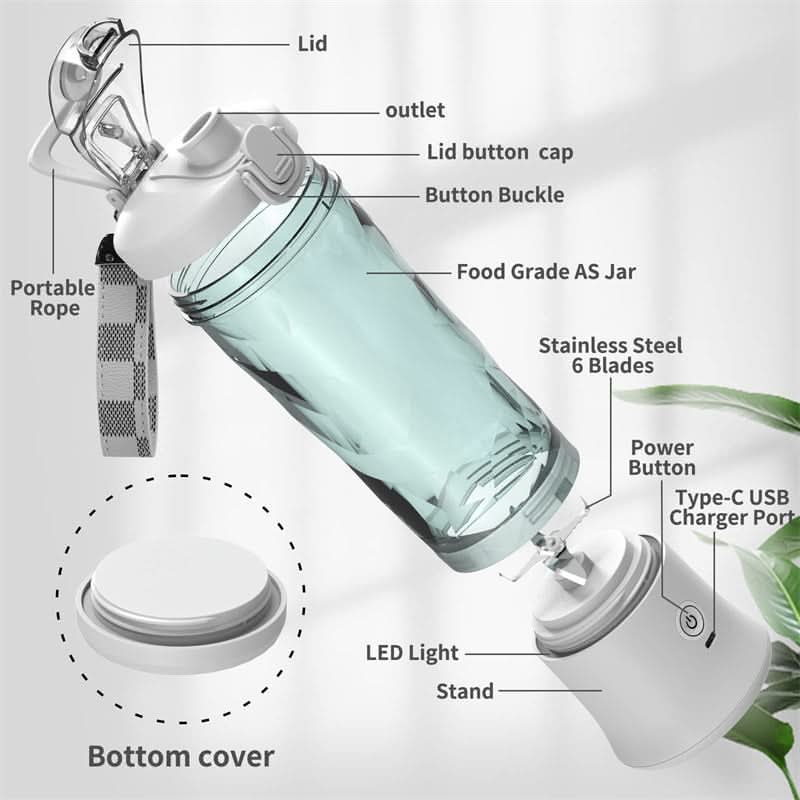Portable Blender Cordless Rechargeable BPA-Free