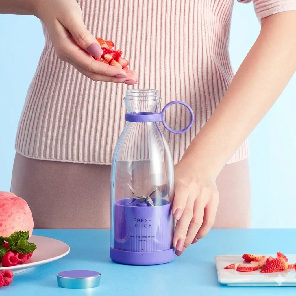 Portable Blender USB-Rechargeable 420 ml Stainless Steel Blades