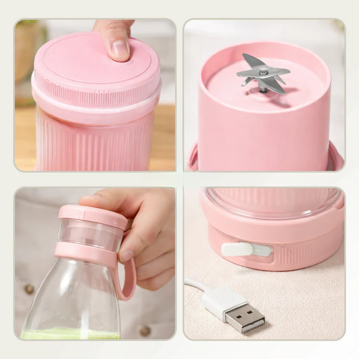 Portable Blender USB Rechargeable High-Speed Stainless Steel Blades