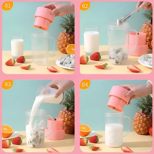 Portable Blender USB Rechargeable Stainless Steel Blades 420ml