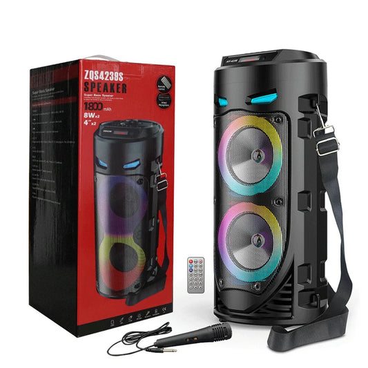 Portable Bluetooth Speaker 16W RGB Music-Sync Mic & Remote