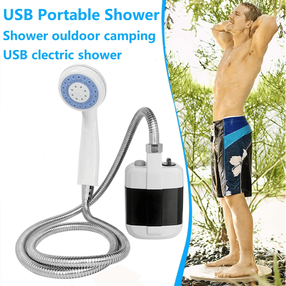 Portable Camping Shower USB Rechargeable High-Flow One-Button Control