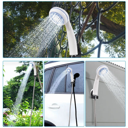 Portable Camping Shower USB Rechargeable High-Flow One-Button Control