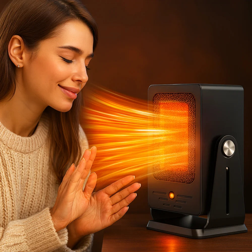 Portable Heater Convection Fan Adjustable Thermostat & Overheat Protection