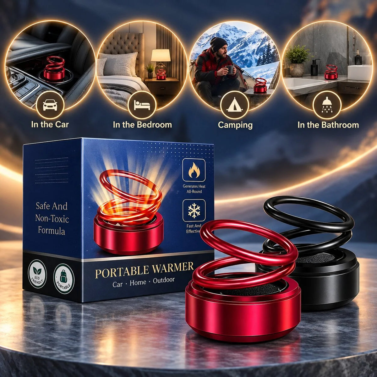 Portable Heater Flameless Compact No Electricity or Gas
