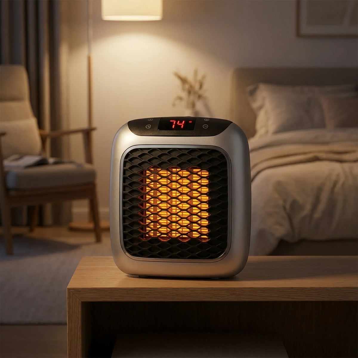 Portable Heater Rapid Heating Adjustable Thermostat & Auto Shut-Off
