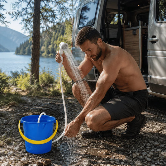 Portable Outdoor Shower Dual Spray & Rechargeable