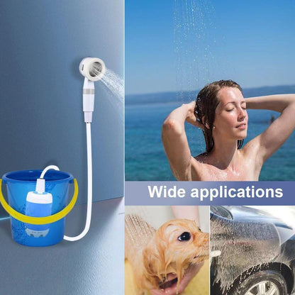 Portable Outdoor Shower USB-Rechargeable Adjustable Spray & Shut-Off Valve