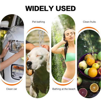 Portable Outdoor Shower USB-Rechargeable Adjustable Spray & Shut-Off Valve