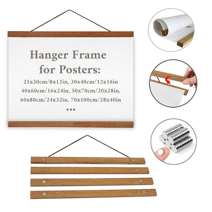 Poster Hanger Magnetic Clamp Recycled Teak