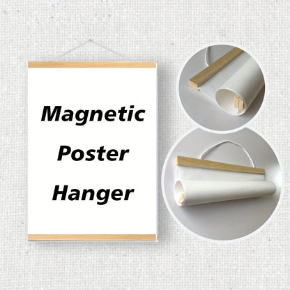 Poster Hanger Magnetic Clamp Recycled Teak