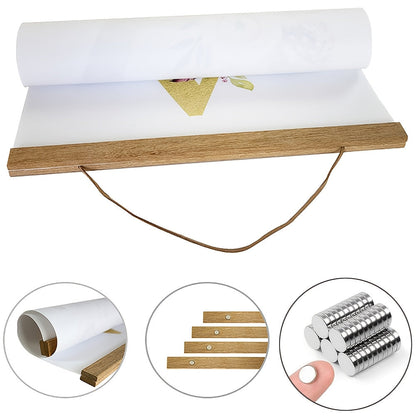 Poster Hanger Magnetic Clamp Recycled Teak