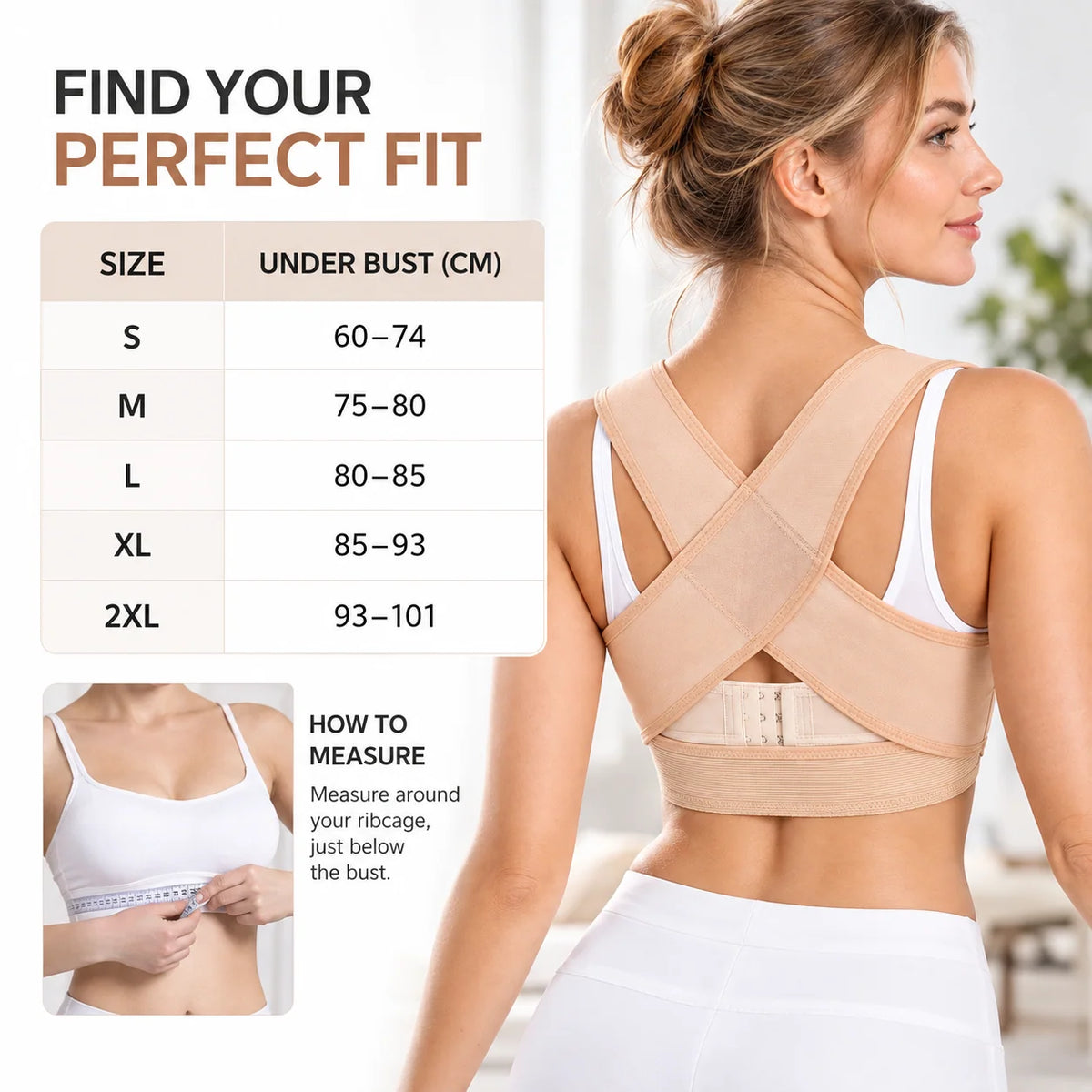 Posture Brace X-Back Adjustable Discreet Fit