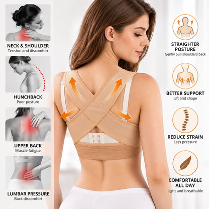 Posture Brace X-Back Adjustable Discreet Fit