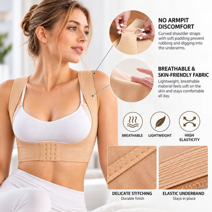 Posture Brace X-Back Adjustable Discreet Fit