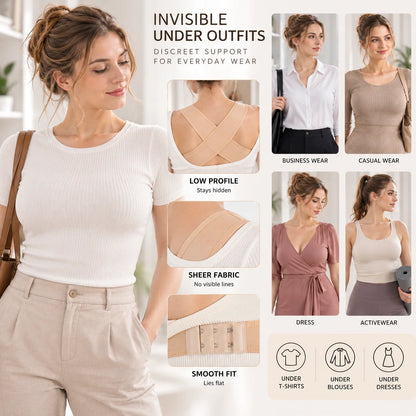 Posture Brace X-Back Adjustable Discreet Fit