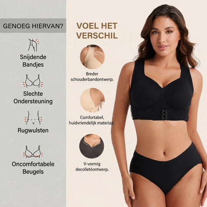Posture Support Bra X-Shaped Back Front Hook Closure