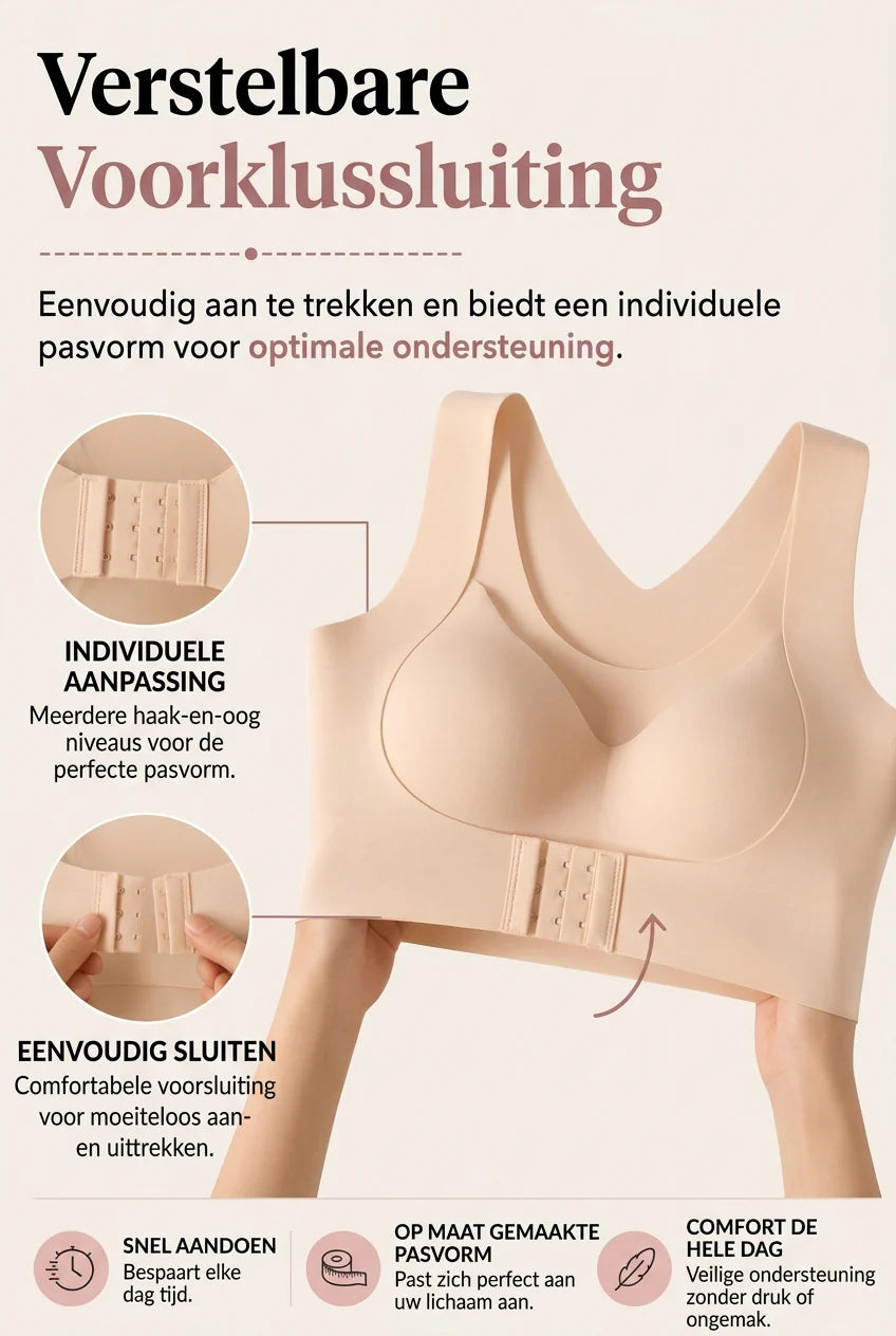 Posture Support Bra X-Shaped Back Front Hook Closure