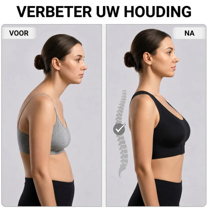 Posture Support Bra X-Shaped Back Front Hook Closure