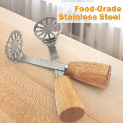 Potato Masher Stainless Steel Ergonomic Wooden Handle