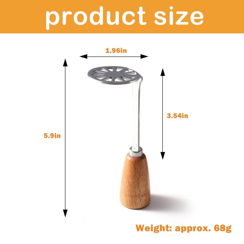 Potato Masher Stainless Steel Ergonomic Wooden Handle