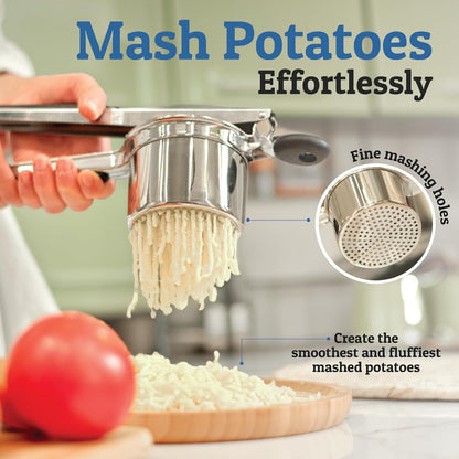 Potato Ricer Stainless Steel Fine Plate 15 Oz Capacity