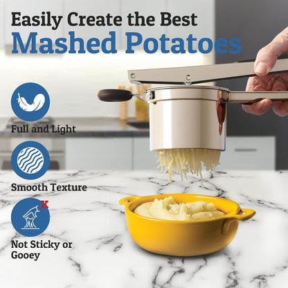 Potato Ricer Stainless Steel Fine Plate 15 Oz Capacity