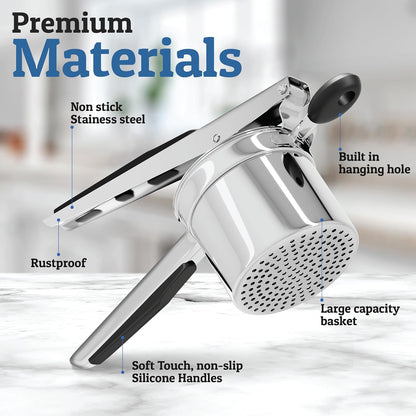 Potato Ricer Stainless Steel Fine Plate 15 Oz Capacity