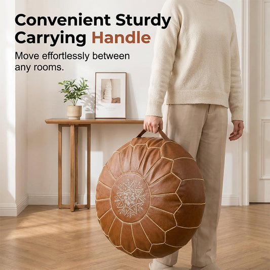 Pouf Ottoman Water-Repellent Faux Leather Hidden Storage