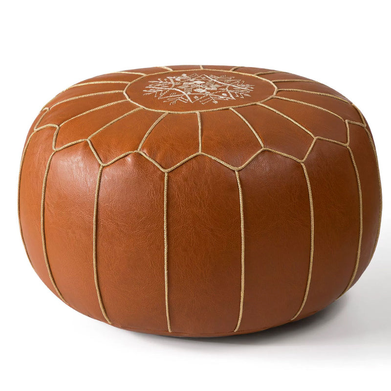 Pouf Ottoman Water-Repellent Faux Leather Hidden Storage