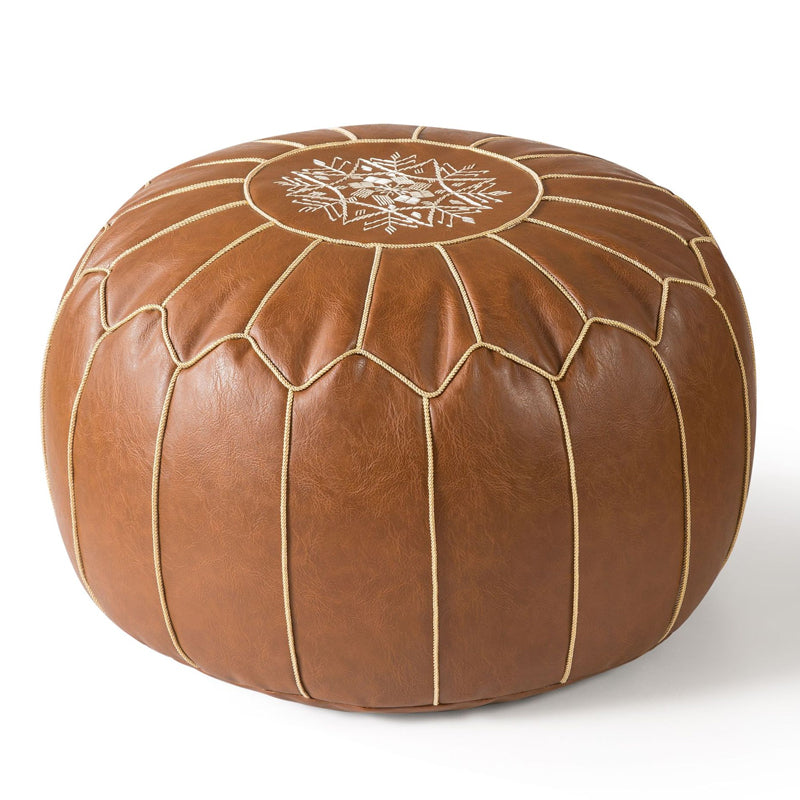 Pouf Ottoman Water-Repellent Faux Leather Hidden Storage