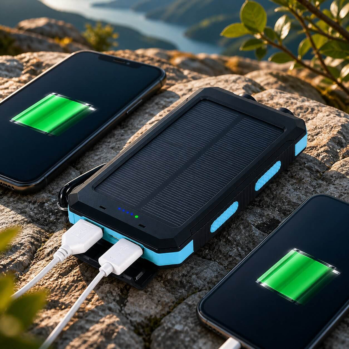 Power Bank 20000mAh Solar Dual USB & LED Torch
