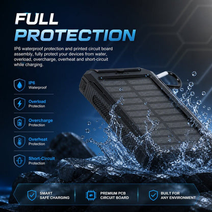 Power Bank 20000mAh Solar Dual USB & LED Torch
