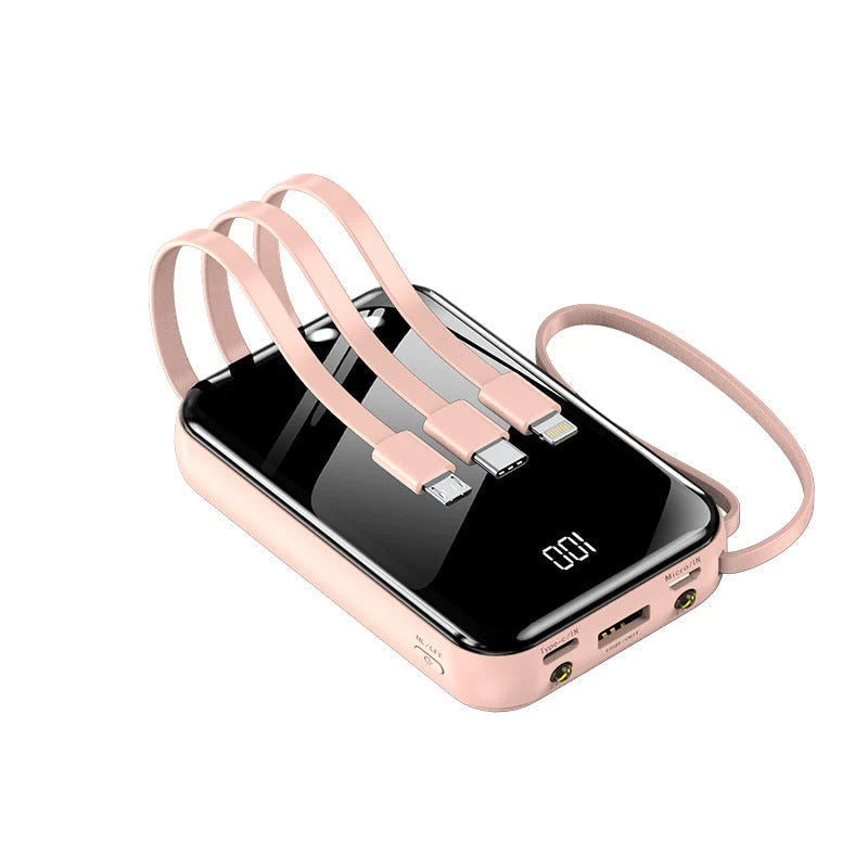 Power Bank Built-In Cables Digital Battery Display Fast Charging