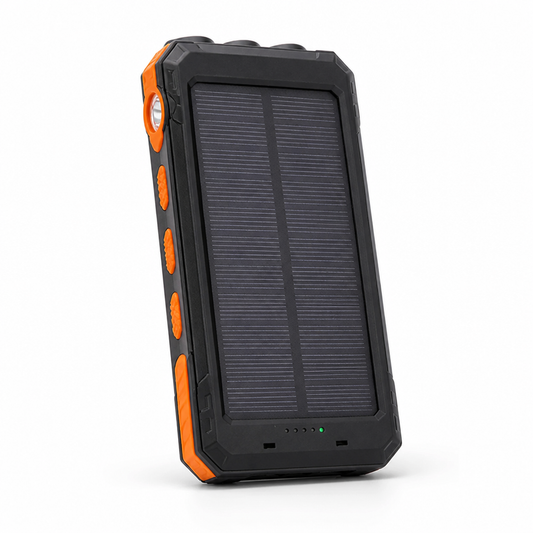 Power Bank Solar Panel High-Capacity Fast USB-C Built-In Flashlight