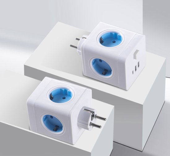 Power Strip Cube Space-Saving 4 Outlets & USB Charging