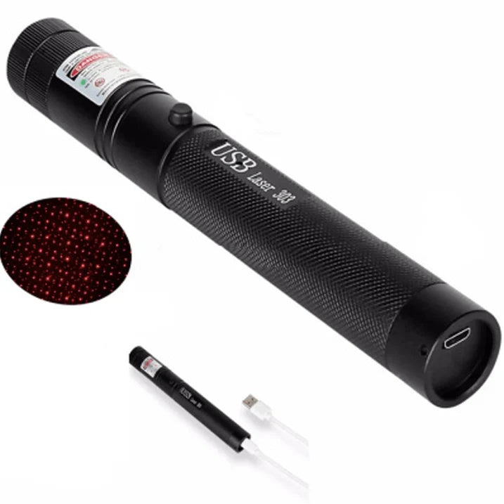 Presentation Laser Pointer Adjustable Focus USB Rechargeable Metal Housing