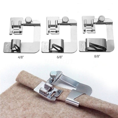 Presser Foot Set 3-Piece Hemming Stainless Steel Snap-On Compatible