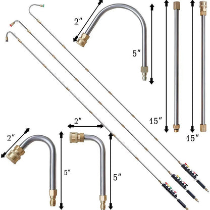 Pressure Washer Extension Pole Telescopic 4m Brass Stainless Steel