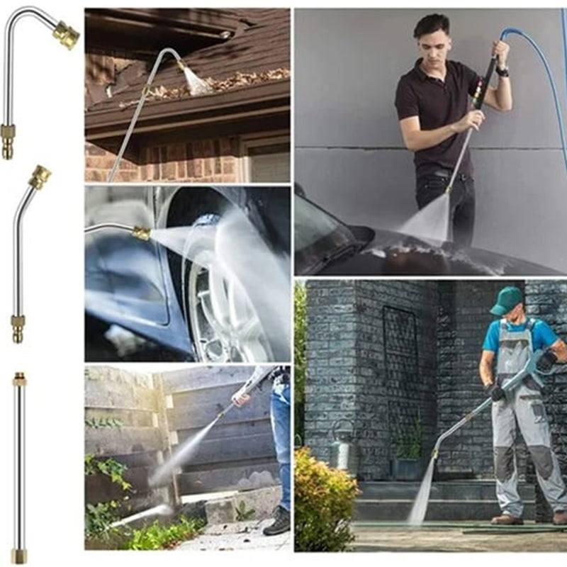 Pressure Washer Extension Pole Telescopic 4m Brass Stainless Steel